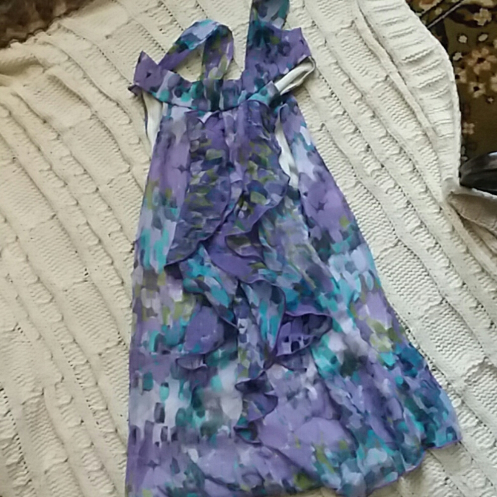 Purple watercolored tank top with ruffles Anything marked 10$and under is 3/10$